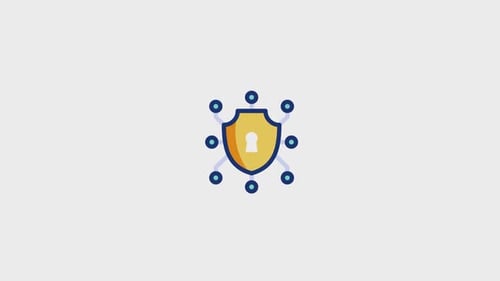 Animated Shield Icon for Network Security and Data Protection