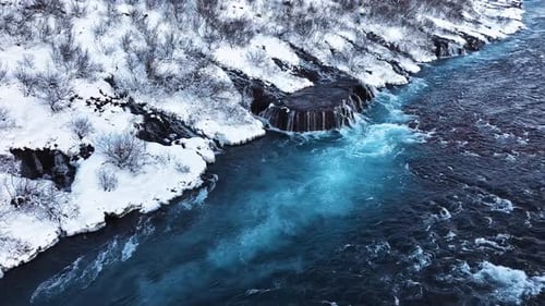 Waterfall in Iceland Frozen Waterfall in Winter a Magical Winter Location of Snow and Ice Pure