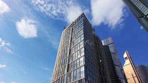 Modern Skyscrapers and Cityscape Under Vibrant Sky with Beautiful Architecture and Urban Development