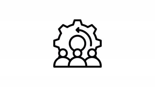teamwork line icon animation