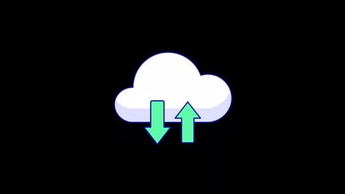 Minimalist Cloud Data Transfer Upload Download Animated Icon