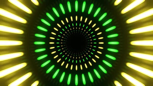 Green And Yellow Infinite Luminescent Abstract Space Background VJ Loop In 4K