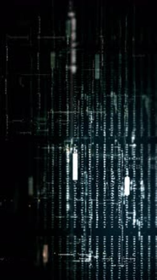 Futuristic Vertical Data Matrix Simulation Background 01