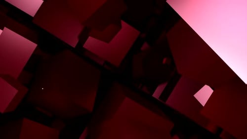 Rote Quadrate im Dunkeln