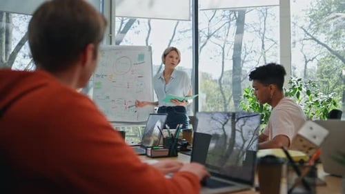 Team Presentation at Bright Modern Office