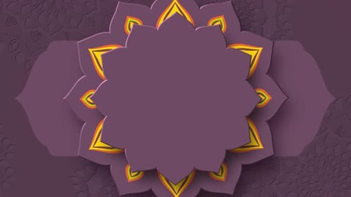 Rotating Indian Rangoli with copy space.