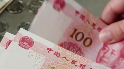 Detailed Close Up of 100 Yuan the Chinese Currency 100 Renminbi the Highest Denomination of China's