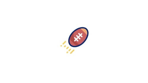 Animated Flat Design American Football Icon