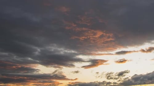 Dramatic Sky with Clouds at Sunset Time Lapse