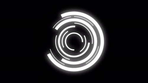 Animated futuristic hud circle element for displaying data and information overlays