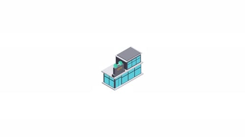 Animated Isometric Building Animation Modern Architecture And Design