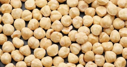 Close Up of Peeled Hazelnuts Filling the Frame