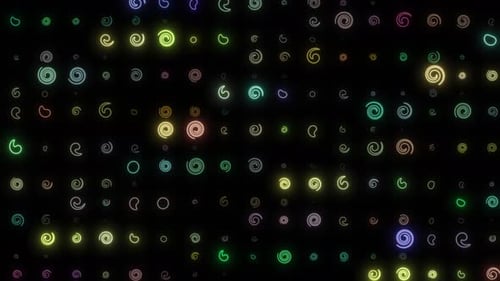 Glowing Circle Shape Digital Pattern Animation. Animation Of Digital Glowing Random Circle Shape Mo