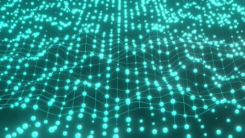 Blue Mesh With Glowing Nodes Technology Futuristic Abstract Background 3d render. Geometric