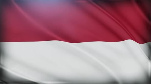 Realistic Waving Red and White Flag Background