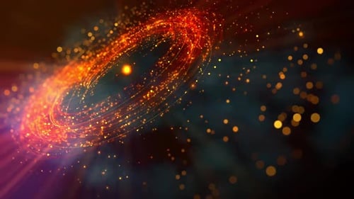 Abstract Golden Particle Swirl Energy Background