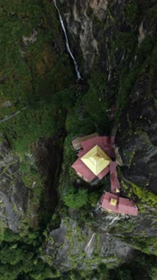 Vue aérienne du temple Tigers Nest, Bhoutan.