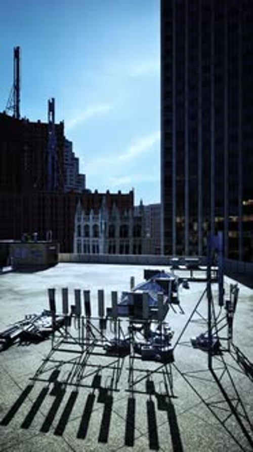 Illuminated Building With Bright Lights