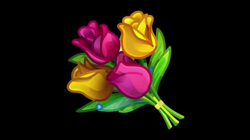 Animated Tulip Flower Bouquet Illustration