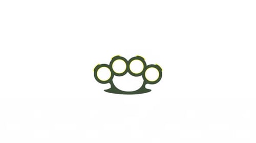 Brass Knuckles Outline Animation with Shimmer Effect