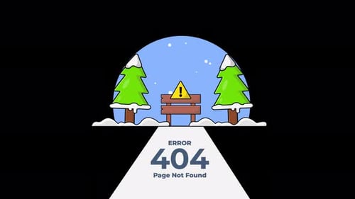 Animated Winter Flat Design Error 404 Page Not Found
