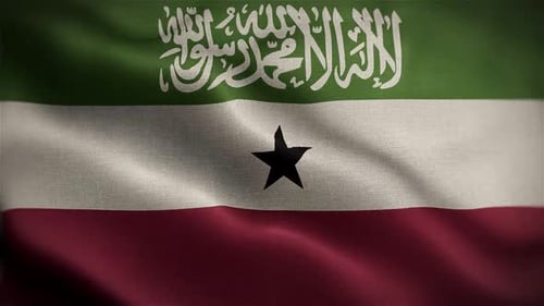 Somaliland Wavy Flag In The Wind In Slow Motion Waving Official Flag