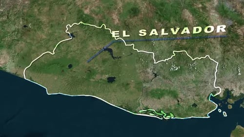 Animated Earth Zoom Revealing El Salvador Country Map