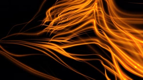 Abstract Orange Glowing Fluid Lines Animation Background