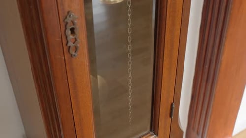 Vintage Wooden Grandfather Clock Close Up