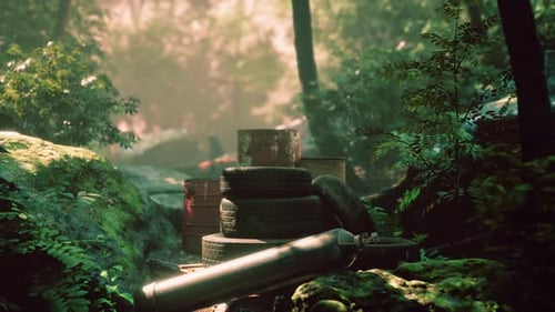 Garbage Dump in Tropical Forest