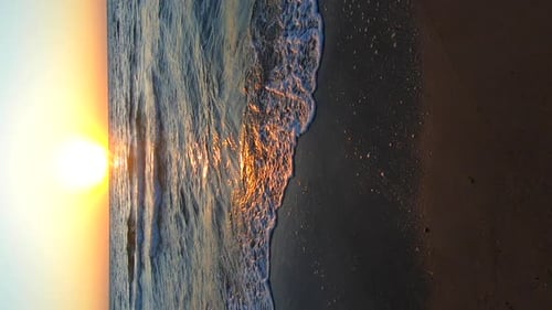 Lever et coucher de soleil, mer, lever, coucher de soleil, soleil, ondulation, vagues de mer, mousse blanche