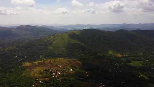 Aerial View of Agricultural Landscape with Farmland Sri Lanka