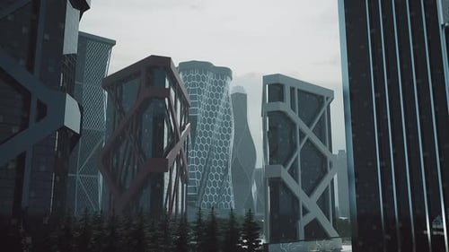 Grupo de edificios altos en la ciudad