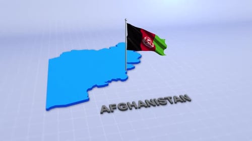 Afghanistan Map With Flag