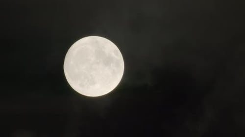 Full Moon Moving Slowly Across Night Sky