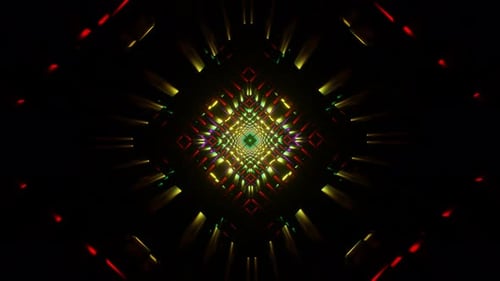 Dança hipnótica de pulsos de néon multicoloridos em um loop VJ pulsante