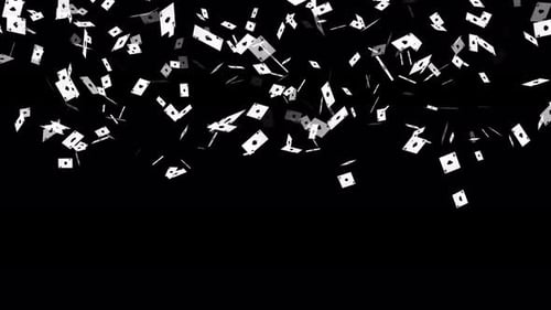 Falling Ace of Spades Playing Cards Loop Animation