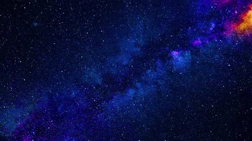 Animated Deep Space Travel Through Stars and Colorful Nebula