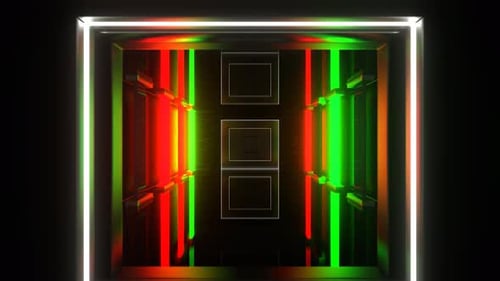 Green And Red Fast Flashing Light Strobe Neon Corridor Background Vj Loop In 4K