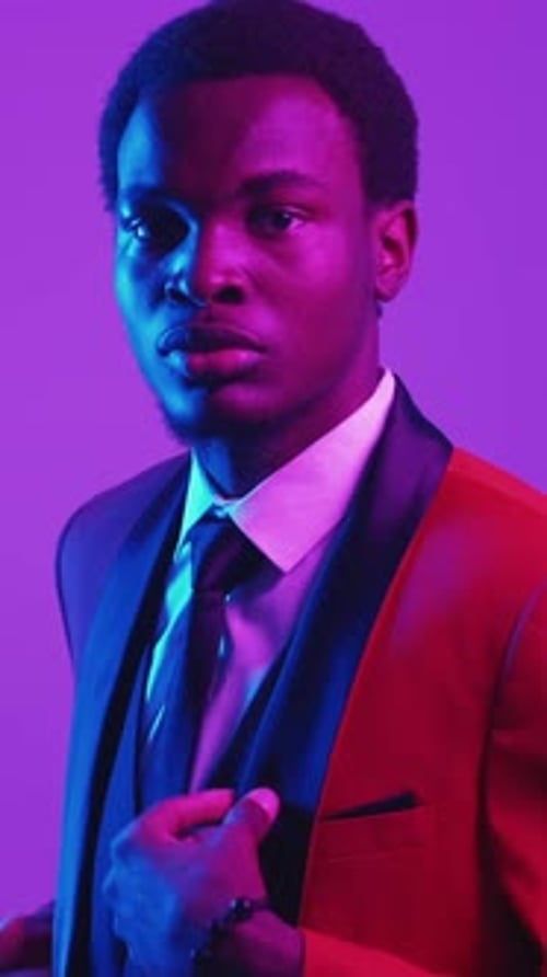 Vertical Neon Light Man Classy Style Party Fashion