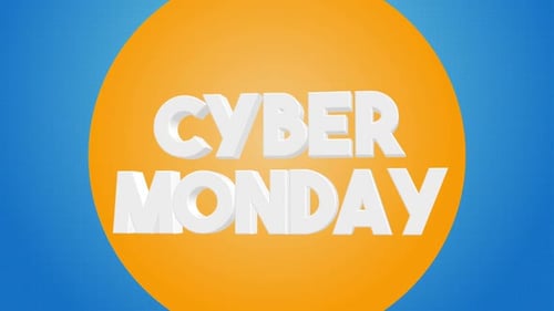Animated Cyber Monday Discount Title with Gift Box Reveal