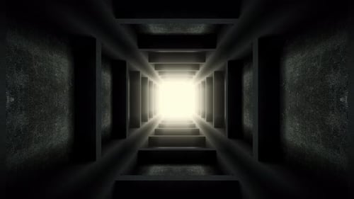 Long Endless Square Stone Tunnel