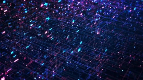 Futuristic AI Data Network with Glowing Lines and Digital Connections