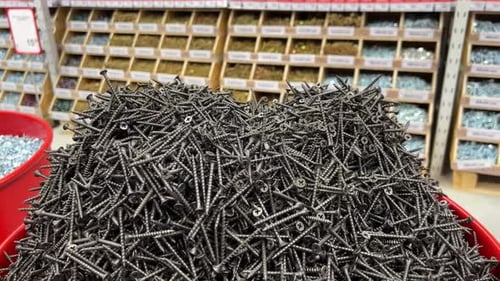 Black Selftapping Screws in the Store on the Counter