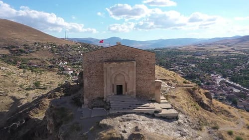 Aerial View Of Historical Building On Mountain 2