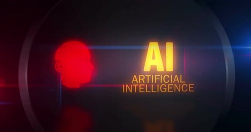 Futuristic Artificial Intelligence Logo Intro with Light Leaks