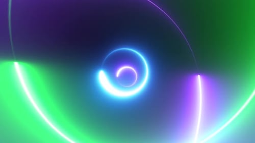 Neon Circle Abstract Loop 4K