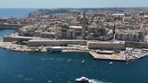 Aerial View of Valletta, Malta's Historic Skyline