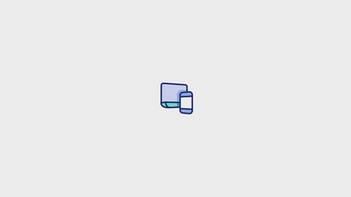 Responsive Design Laptop and Phone Flat Icon Animation