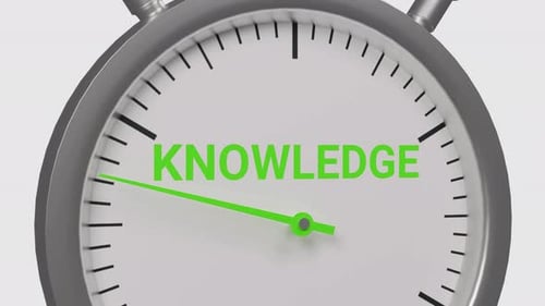 Animated Knowledge Meter on Stopwatch with Sweeping Hand